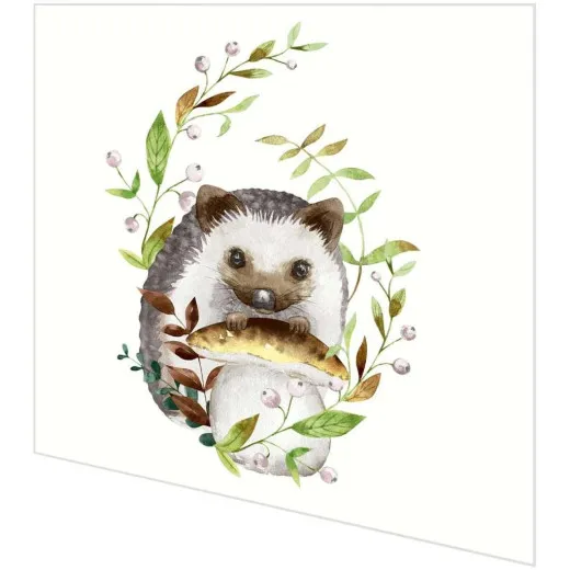 Servietten - Igel mit Pilz