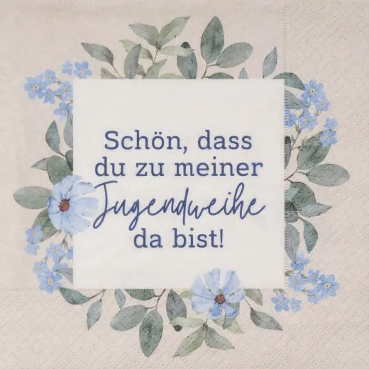 Servietten - Jugendweihe mit Blümchen Servietten - Jugendweihe mit Blümchen