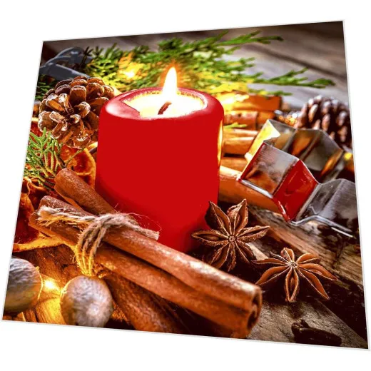 Servietten - Kerze mit Deko