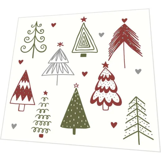 Napkins - Fun trees red
