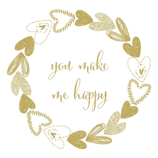 Napkins embossed - You and Me gold
