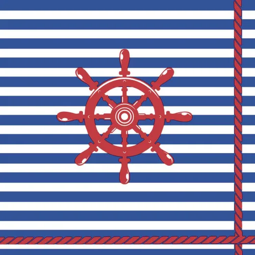 Servietten - Marine Steuerrad