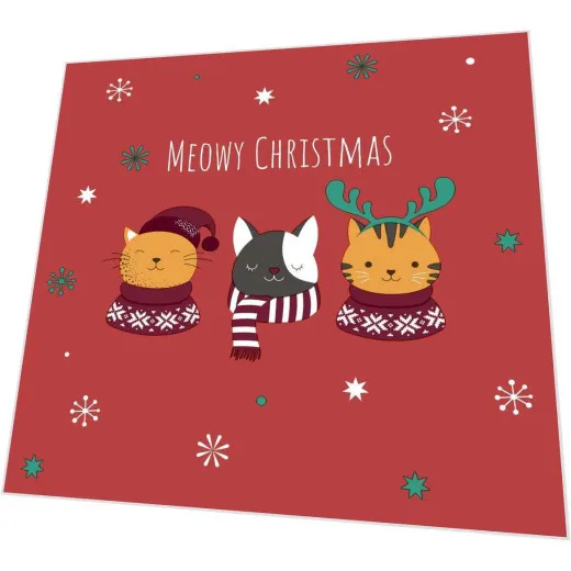 Servietten - Meowy Xmas Katzen