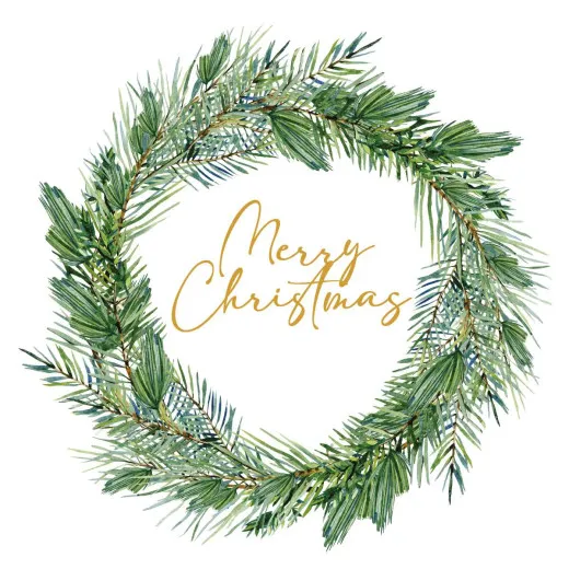 Servietten - Merry Christmas im Kranz