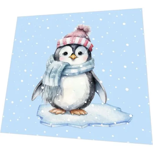 Servietten - Pinguin mit Mütze