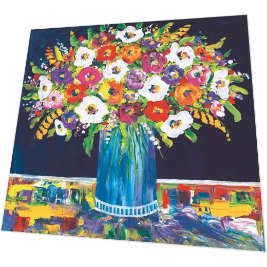 Servietten Portchie - Blumenvase mit Blumen auf Tisch