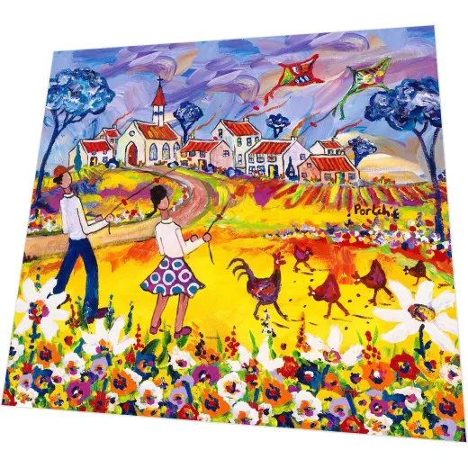 Servietten Portchie - Junge und Mädchen mit Drachen