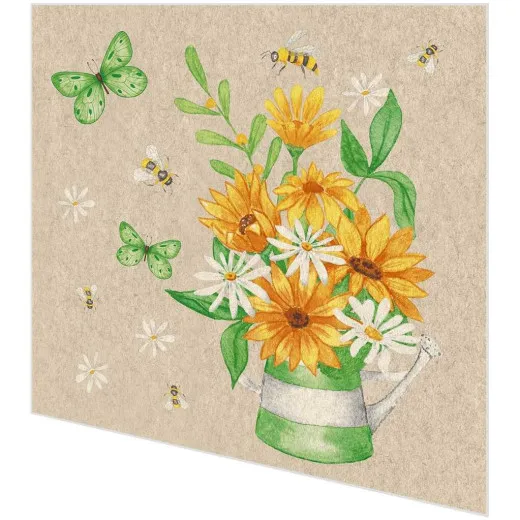 Servietten - Bienen und Blüten - 100% Recycling