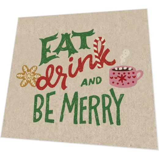 Servietten - Eat drink be merry - 100% Recycling