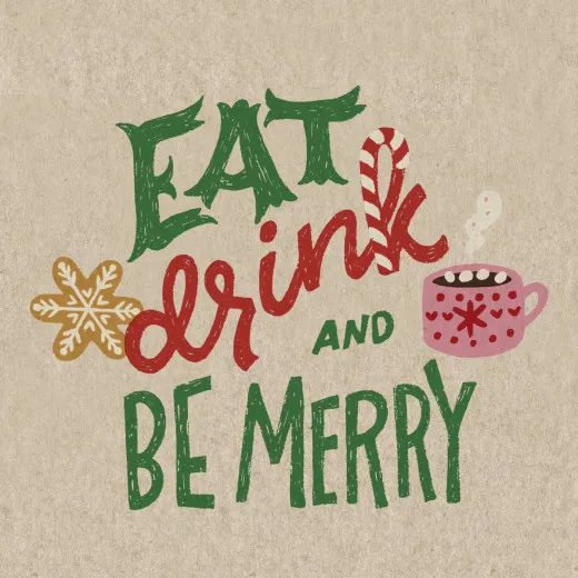 Napkins - Eat drink be merry - 100% of recycling
