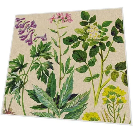 Servietten - Pflanzenmuster - 100% Recycling