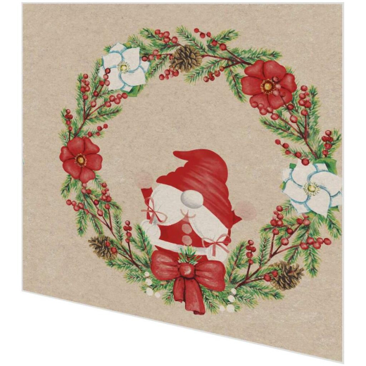 Servietten - Santa im Kranz - 100% Recycling