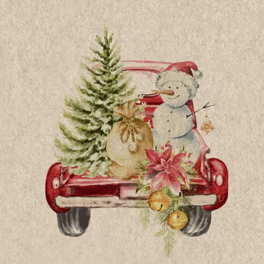 Napkins - Car Snowman - 100% of recycling