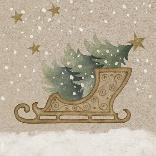 Servietten - Weihnachtsschlitten - 100% Recycling Servietten - Weihnachtsschlitten - 100% Recycling