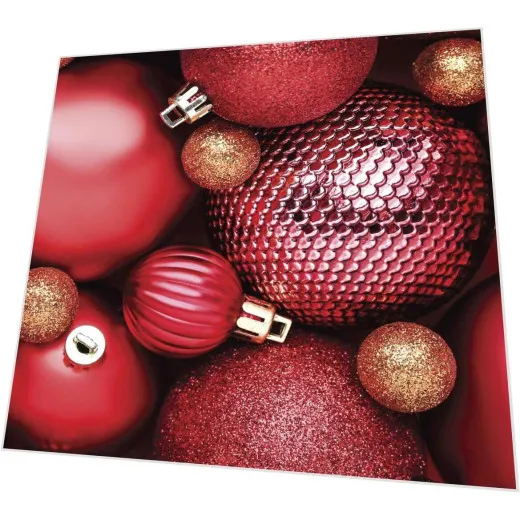 Servietten - Rote Weihnachtskugeln