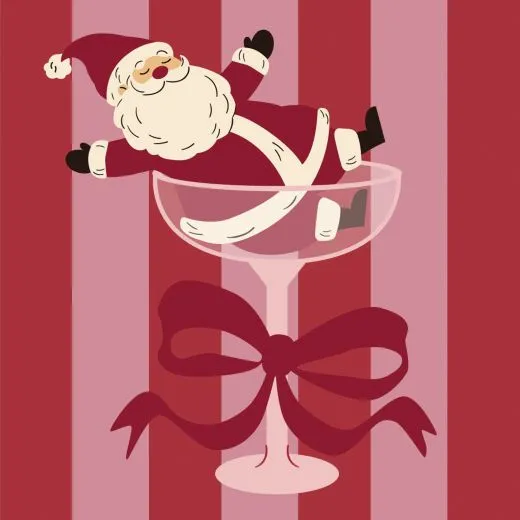 Servietten - Santa im Glas