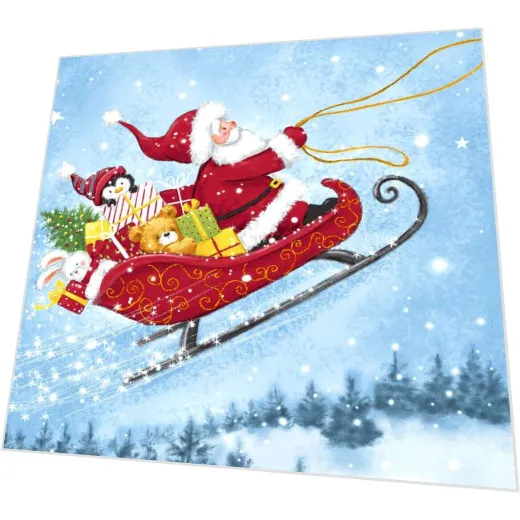 Servietten - Schlittenfahrt