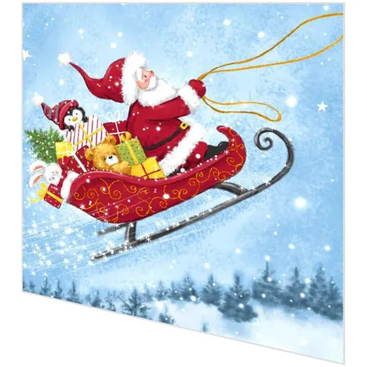 Servietten - Schlittenfahrt