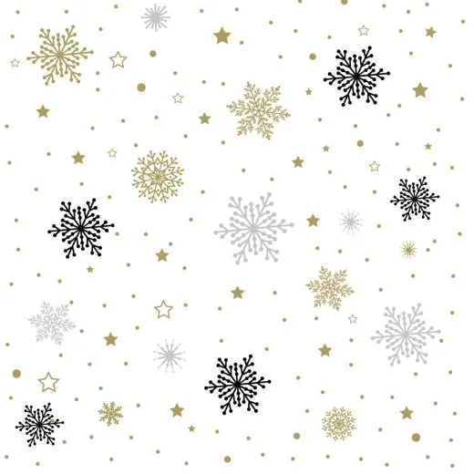 Servietten - Schneeflocken-Glitzer Servietten - Schneeflocken-Glitzer