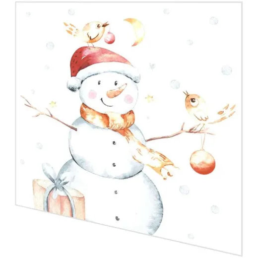 Servietten - Schneemann und Vögel