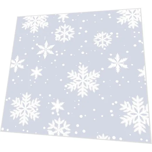 Servietten mit Prägung - Schnee Silber