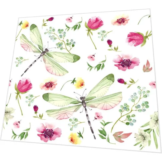 Servietten - Sommerfeld mit Libellen