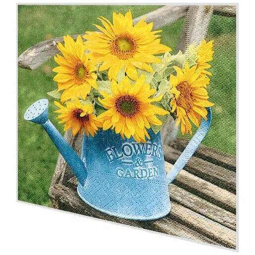 Servietten - Sonnenblumen in Kanne