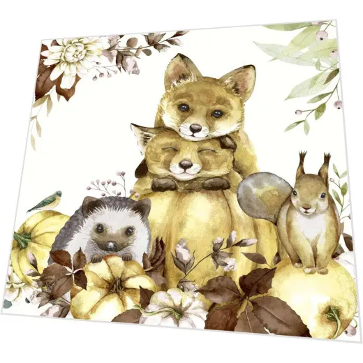 Servietten - Tiere im Herbst
