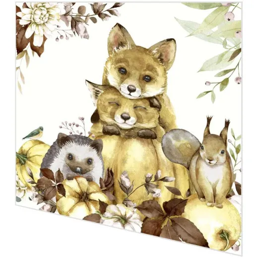 Servietten - Tiere im Herbst