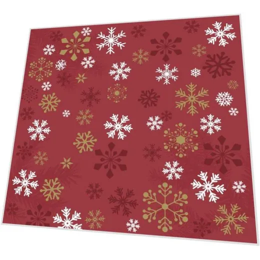 Servietten - Traditioneller Schnee rot