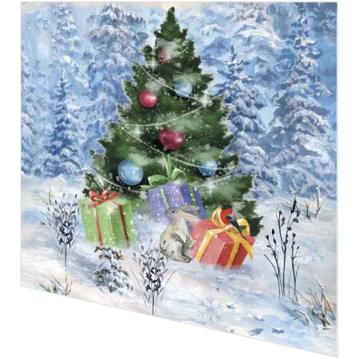Servietten - Winterbaum mit Geschenken