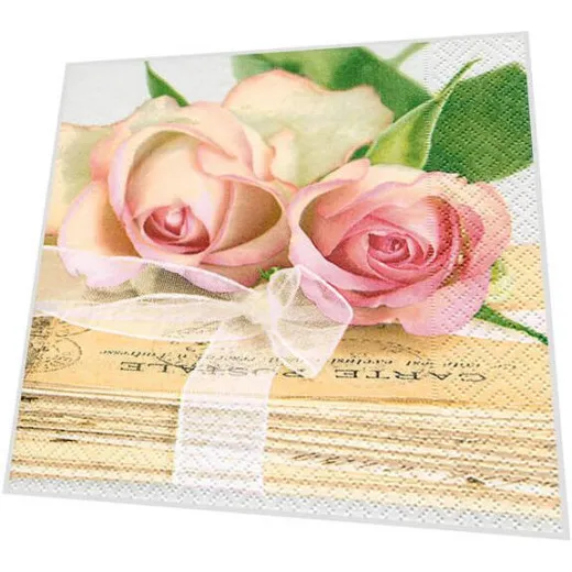 Servietten - Zwei Rosen