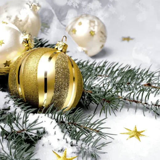 Servietten - Zweig und Christbaumkugel Servietten - Zweig und Christbaumkugel