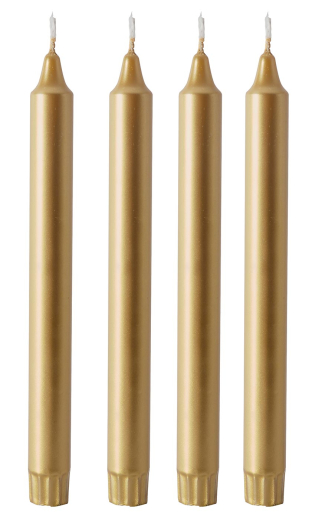 Stick candle - Gold 25cm - 4 Pieces