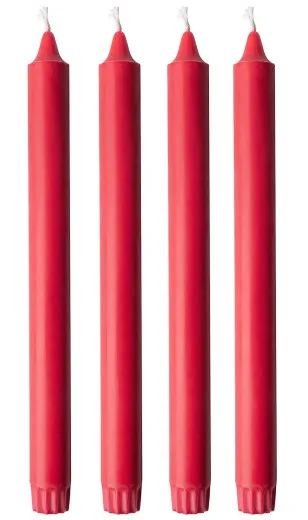 Stick candle - Red 25cm - 4 Pieces