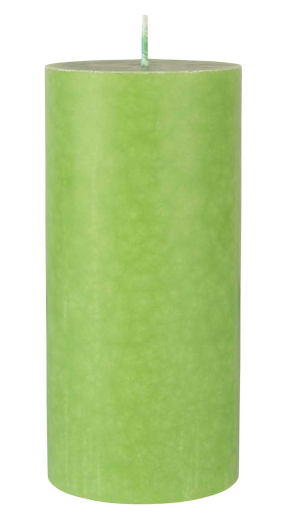 Stumpenkerze - Blattgrün 15cm - 1 Stück - 50h