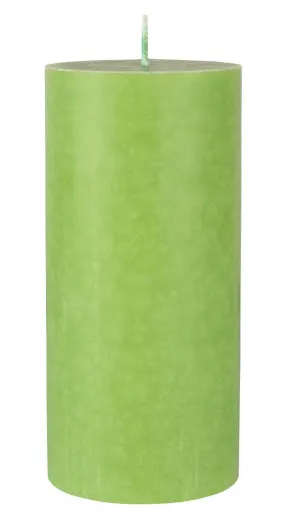 Stumpenkerze - Blattgrün 15cm - 1 Stück - 50h