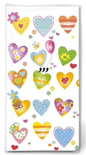 Handkerchiefs - Colourful hearts