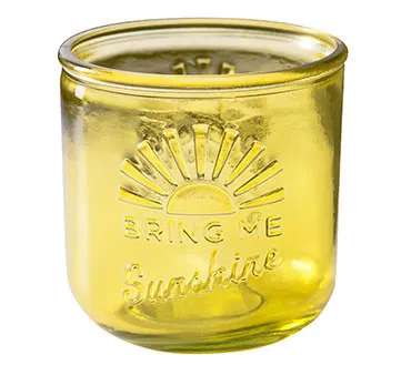 Teelichtglas - Sonnenschein gelb