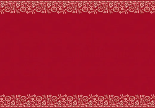 Edelvlies Tischdecke - Hygge Symbole rot