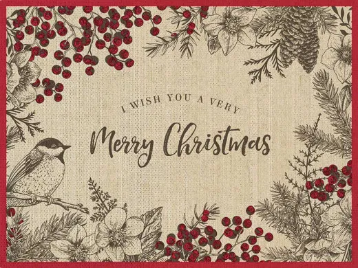 Placemats flax - Botanical Xmas