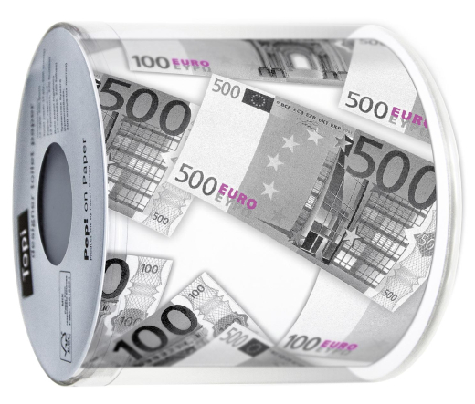 Toilettenpapier - Euroscheine Geldscheine