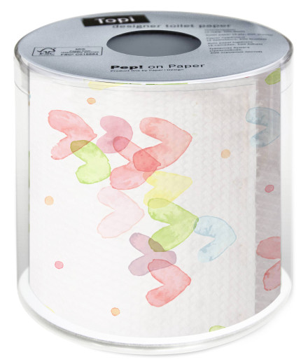 Toilet paper - Hearts Pastel