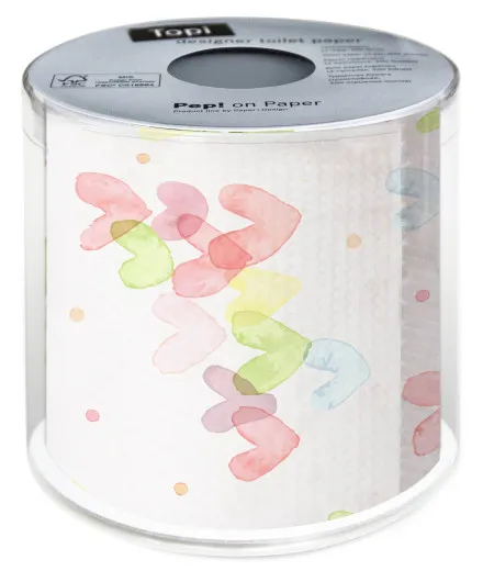 Toilettenpapier - Herzen pastell