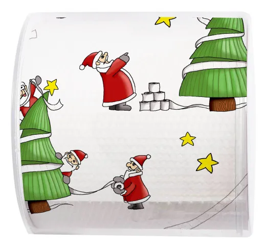 Toilettenpapier - Weihnachtsmänner beschäftigt