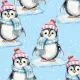 Cocktailservietten - Pinguine mit Mütze