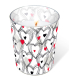 Candle in a glass - Shower of hearts red