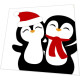 Napkins punched Penguin Santas