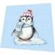 Servietten - Pinguin mit Mütze