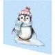 Servietten - Pinguin mit Mütze